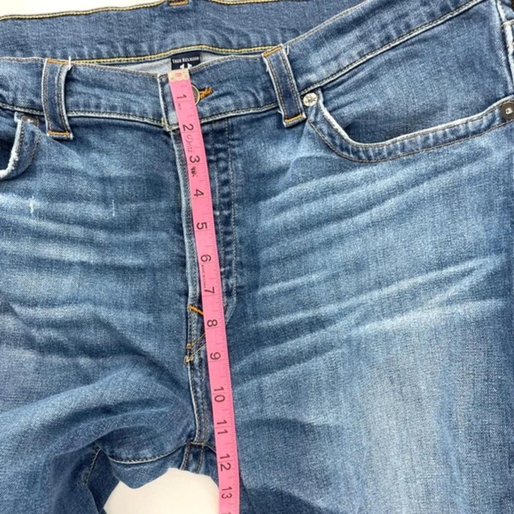 True Religion Straight Leg Jeans Mens 42 Button Fly Blue Denim Casual Preppy‎